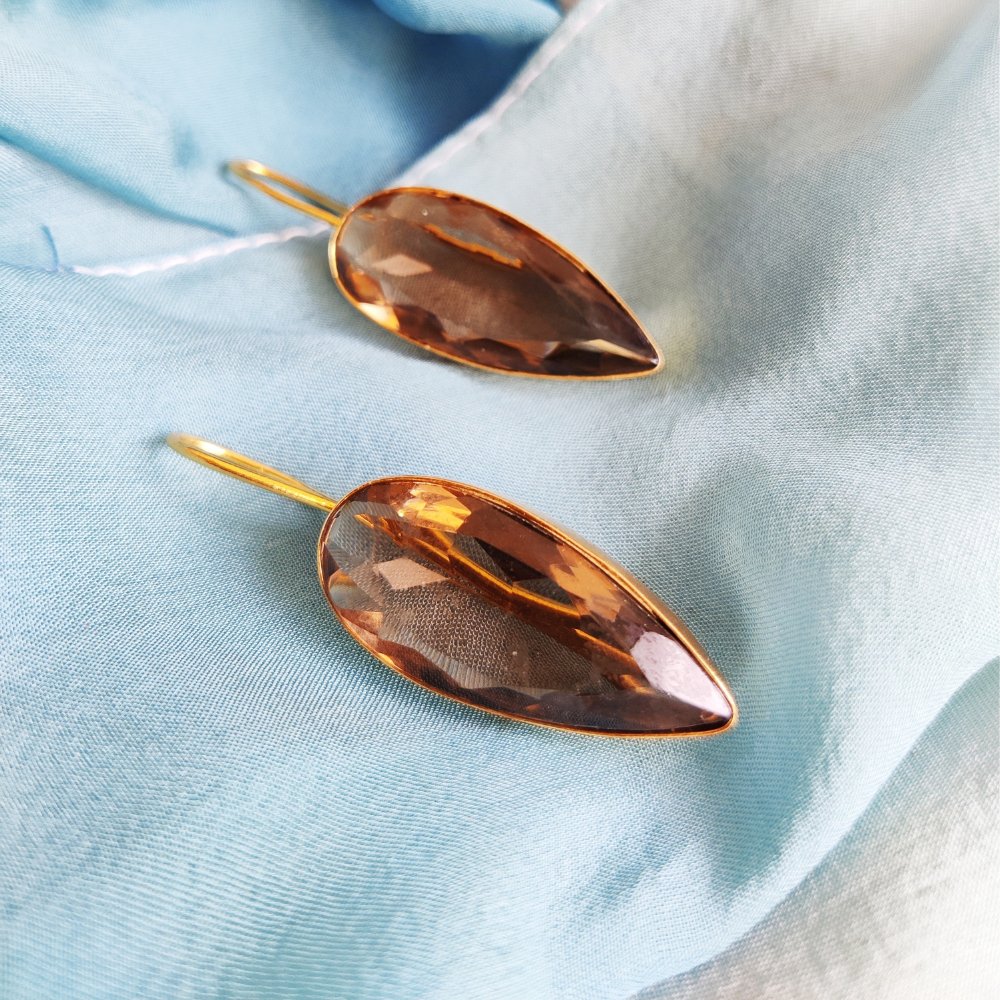 Smoky Drop Earrings - Kreate- Earrings