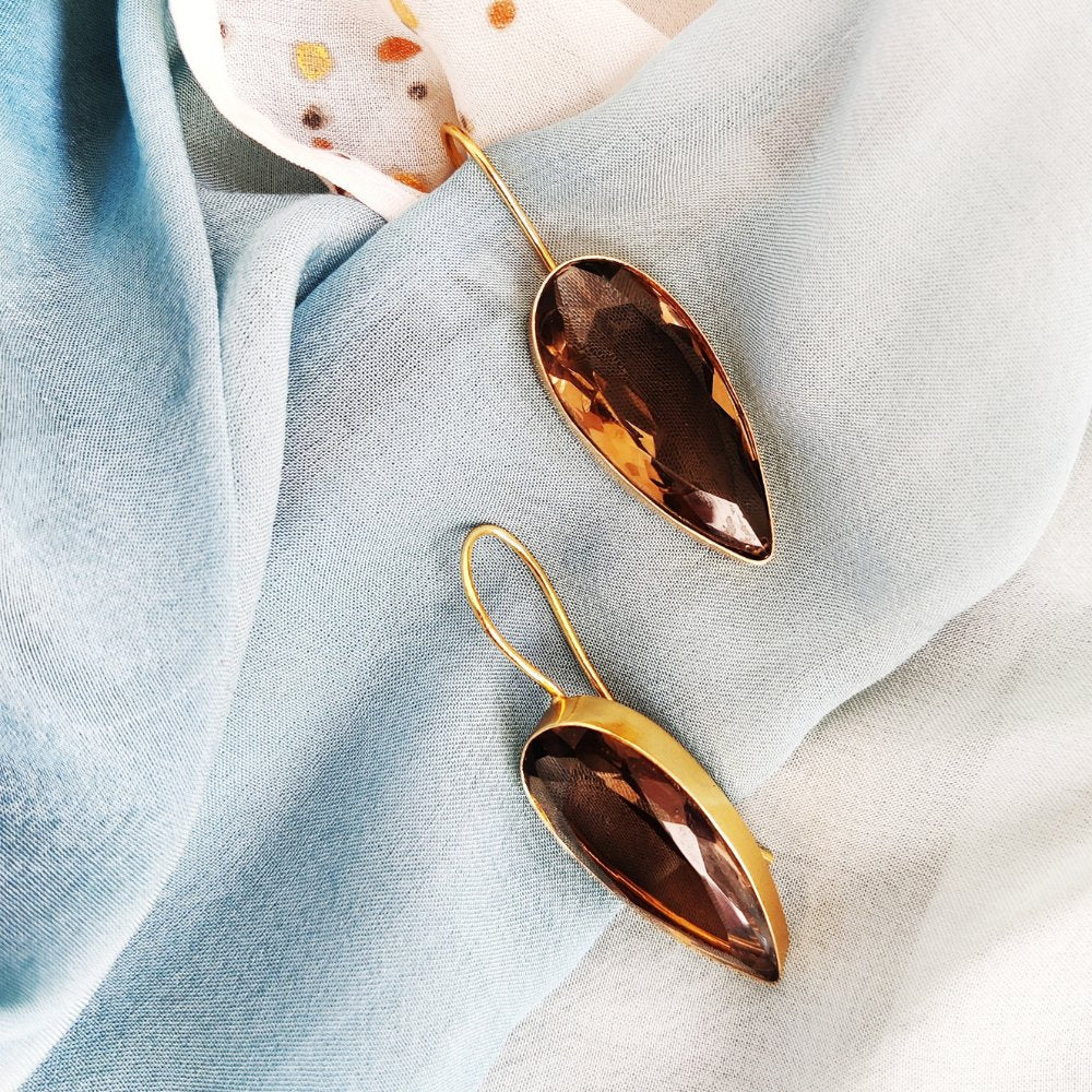 Smoky Drop Earrings - Kreate- Earrings