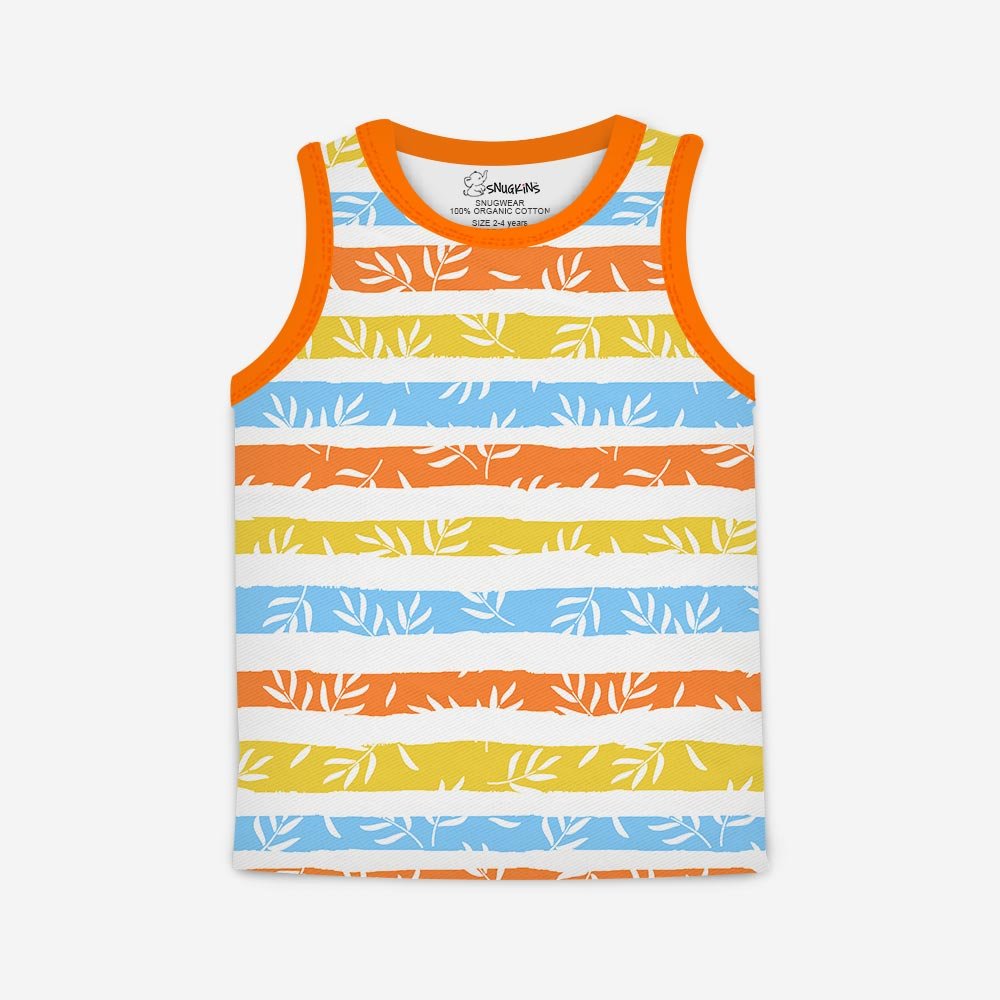 Snugkins Snugwear – Sleeveless T-Shirts Top and Shorts Set for Kids, Toddlers, Boys and Girls – Stripes - Fun Stripes - Kreate- Clothing Sets