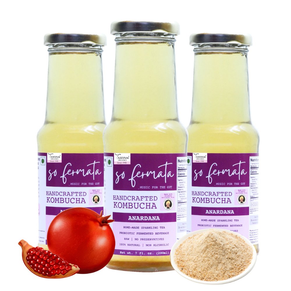 So Fermata Artisanal Kombucha, Anardana(Set of 3) - Kreate- Kombucha