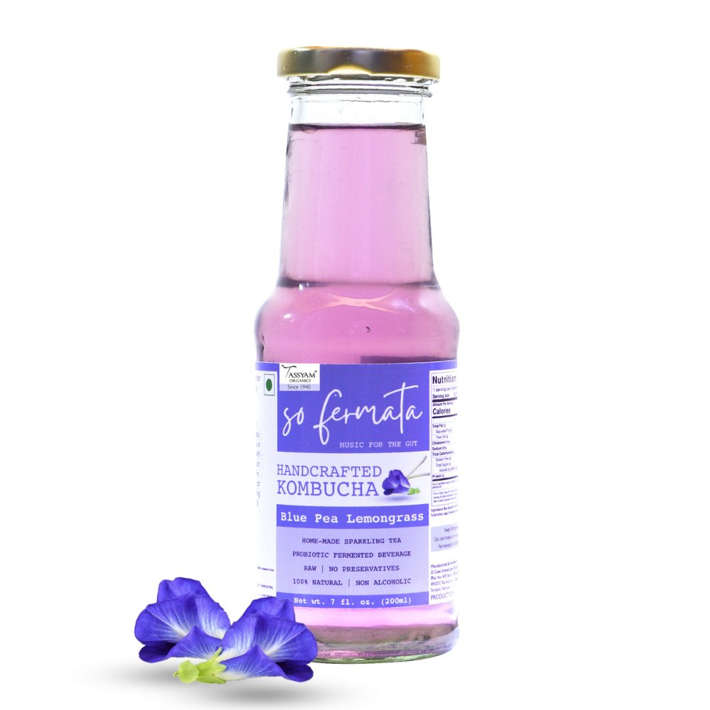 So Fermata Artisanal Kombucha, Fermented Tea, Blue Butterfly Pea (200ml) - Kreate- Kombucha