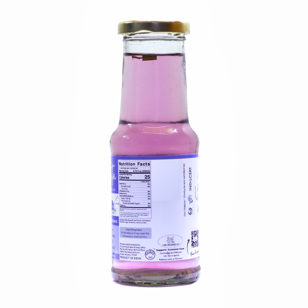 So Fermata Artisanal Kombucha, Fermented Tea, Blue Butterfly Pea (200ml) - Kreate- Kombucha