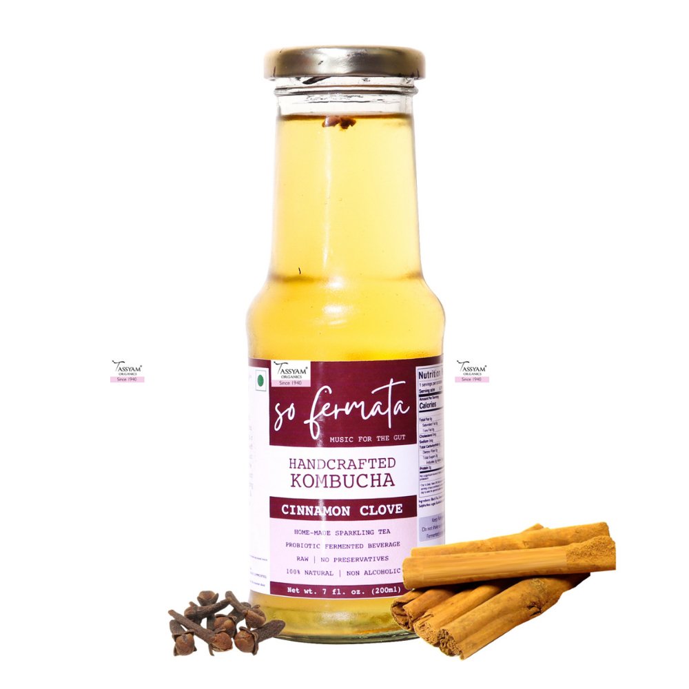 So Fermata Artisanal Kombucha, Fermented Tea, Cinnamon Clove (Set of 3) - Kreate- Kombucha