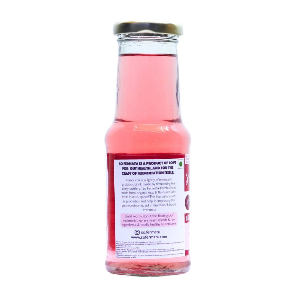 So Fermata Artisanal Kombucha, Fermented Tea, Hibiscus (200ml) - Kreate- Kombucha