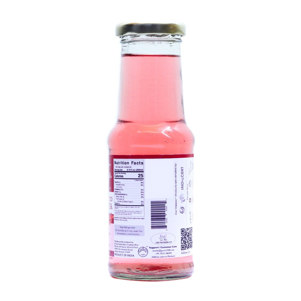 So Fermata Artisanal Kombucha, Fermented Tea, Hibiscus (200ml) - Kreate- Kombucha