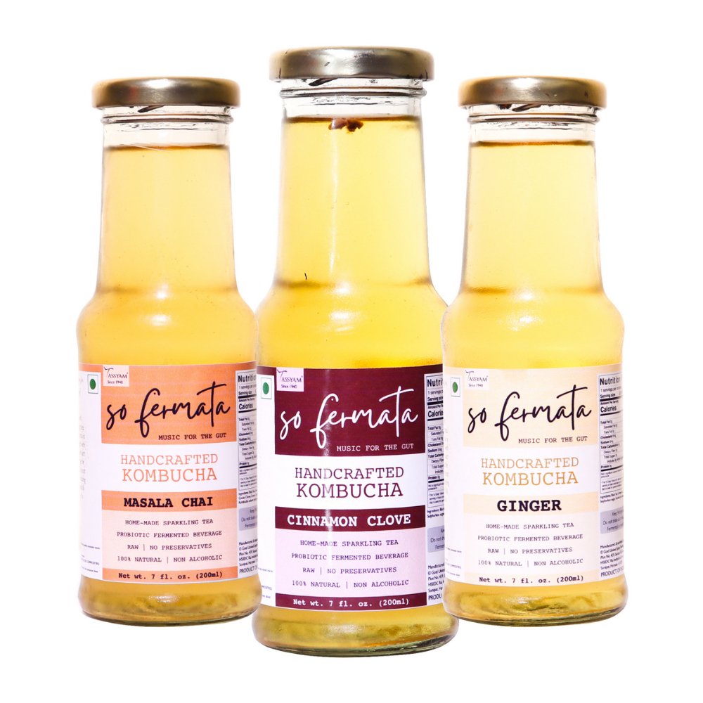 So Fermata Earthy Spice Artisanal Kombucha Combo (Set of 3) - Kreate- Kombucha