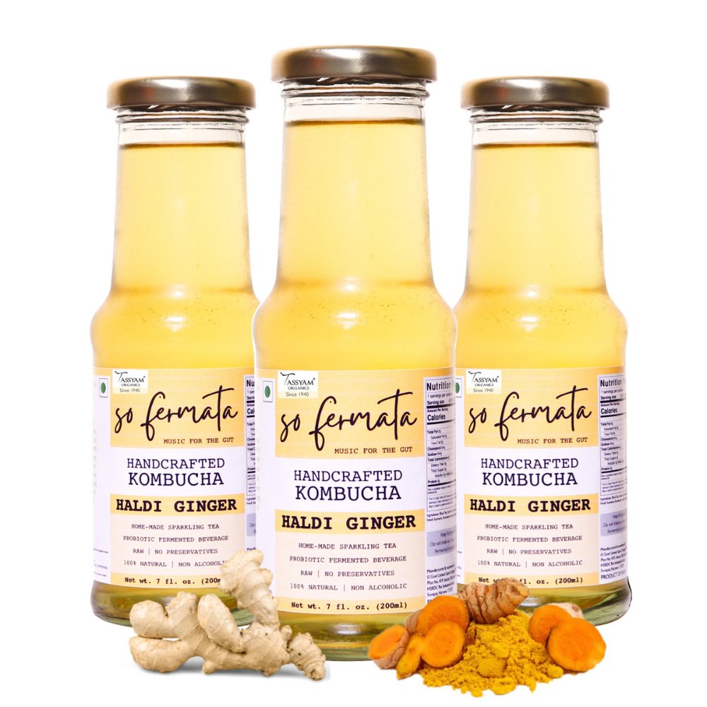 So Fermata Healthy Haldi Ginger Artisanal Kombucha Combo (Set of 3) - Kreate- Kombucha
