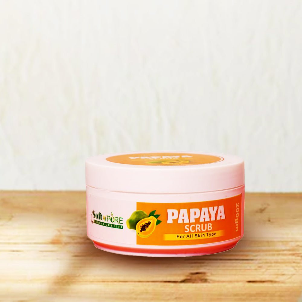 Soft N Pure Papaya Face Scrub (200g) - Kreate- Scrubs