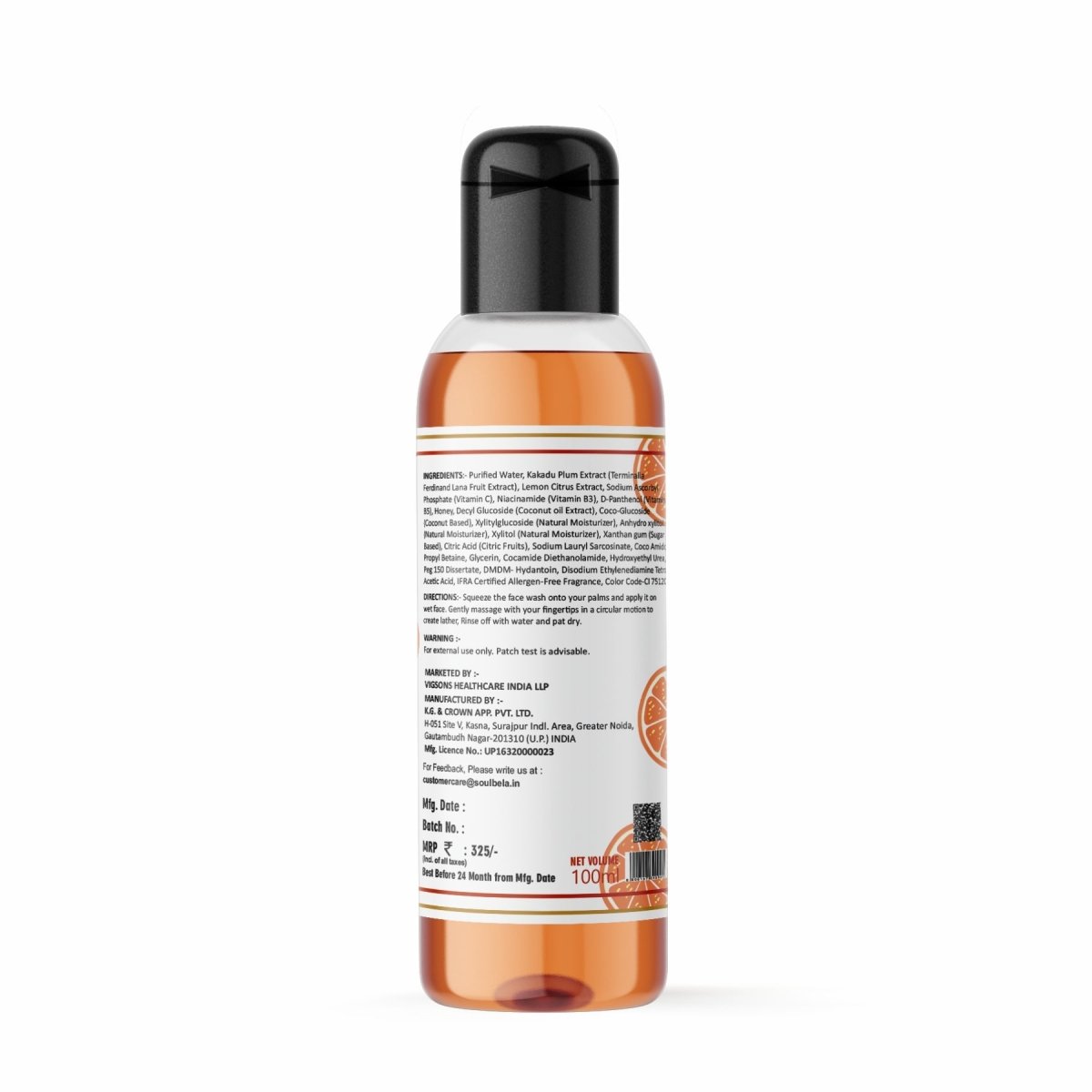 Soul Bela Brightening Vitamin C Face Wash (100ml) - Kreate- Face Wash