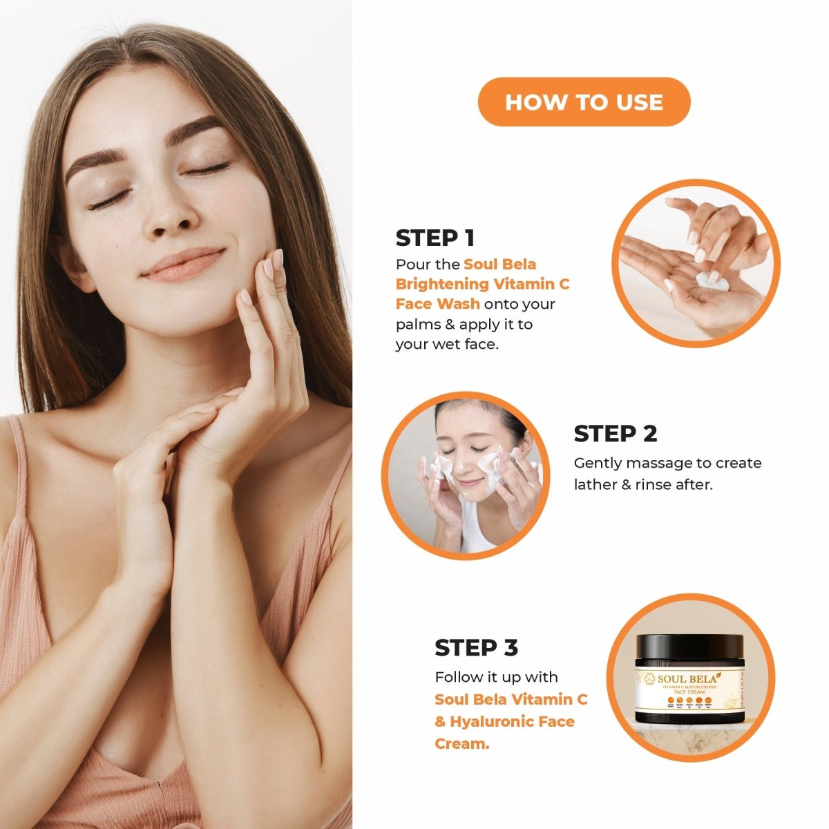 Soul Bela Brightening Vitamin C Face Wash (100ml) - Kreate- Face Wash