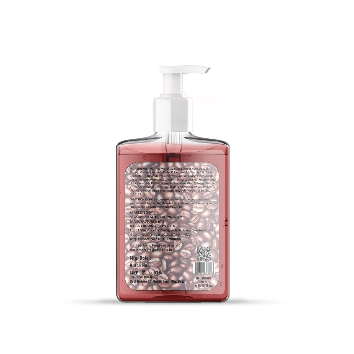 Soul Bela Cocoa Caffeine Body Wash (250ml) - Kreate- Body Wash