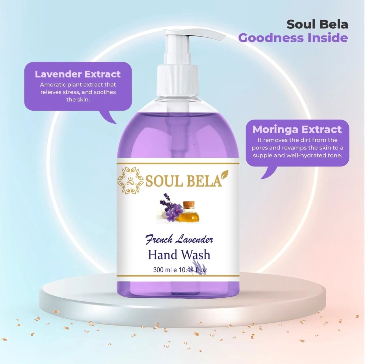 Soul Bela French Lavender Hand Wash (300ml) - Kreate- Mani & Pedi