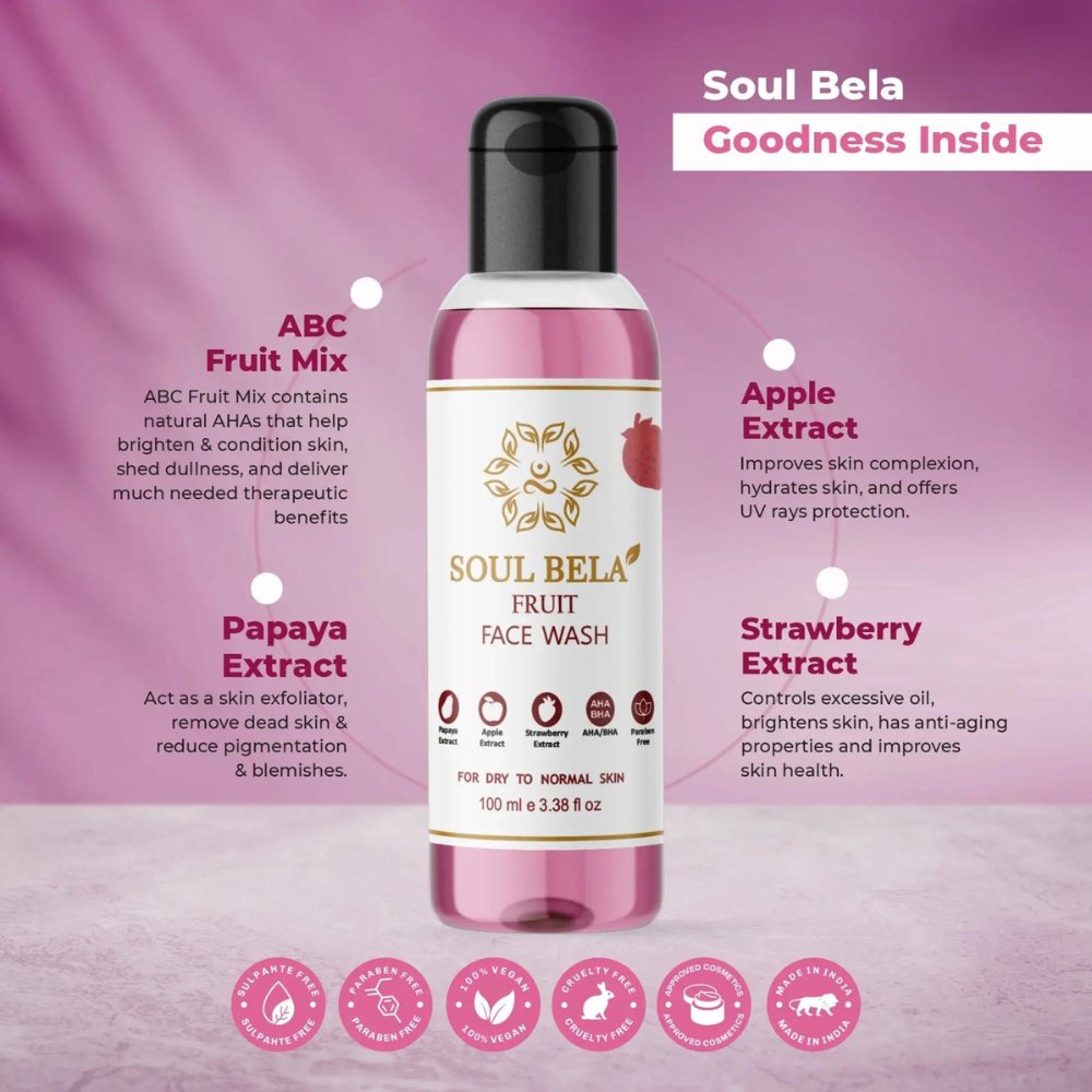 
                  
                    Soul Bela Fruit Face Wash (100ml) - Kreate- Face Wash
                  
                