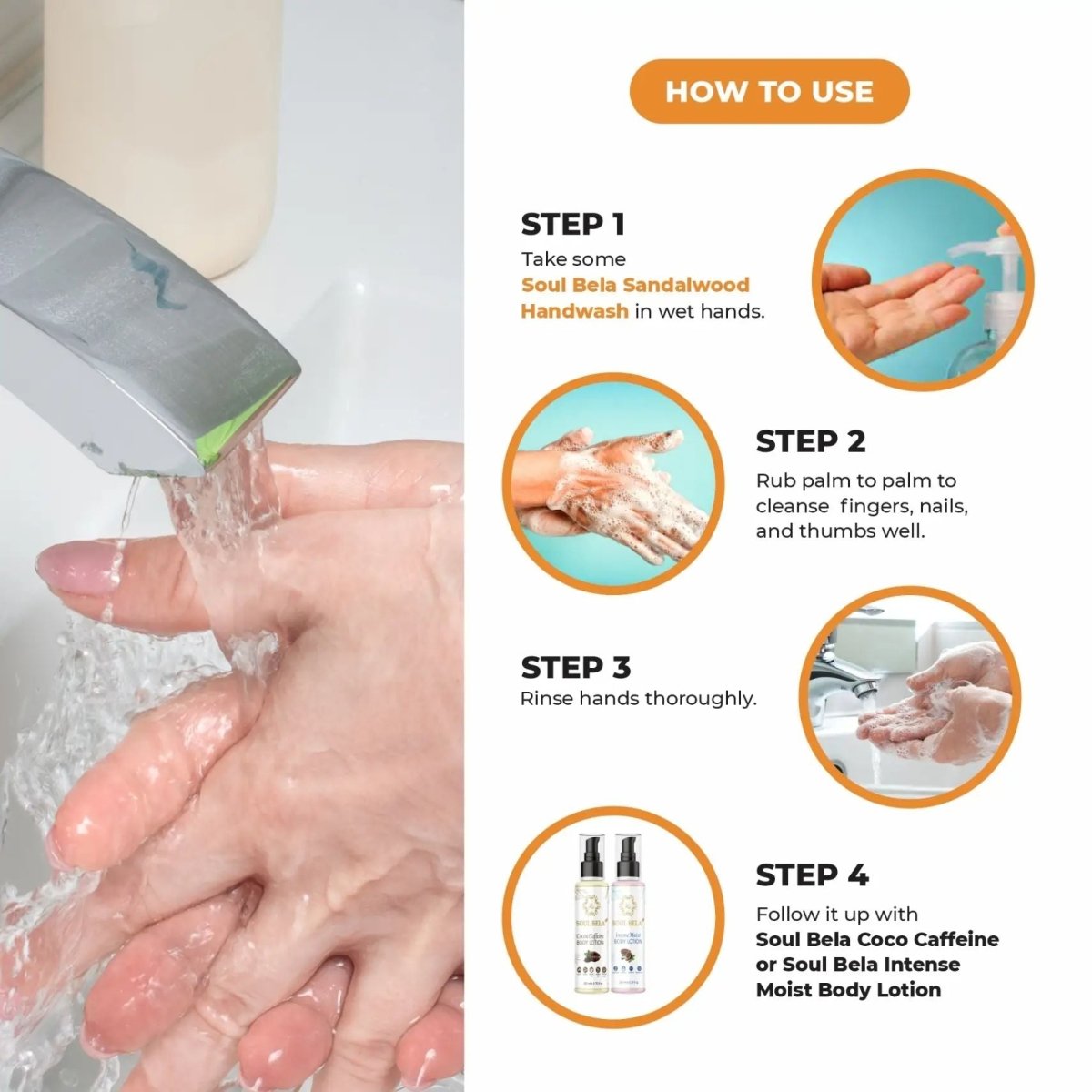 Soul Bela Sandalwood Hand Wash (300ml) - Kreate- Mani & Pedi