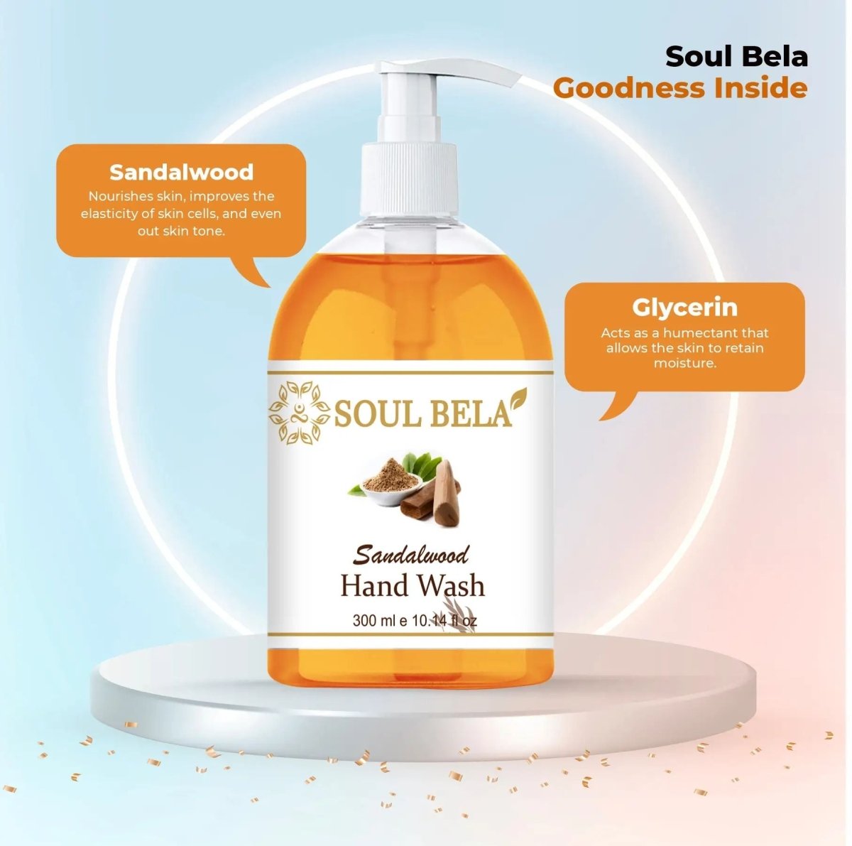 Soul Bela Sandalwood Hand Wash (300ml) - Kreate- Mani & Pedi