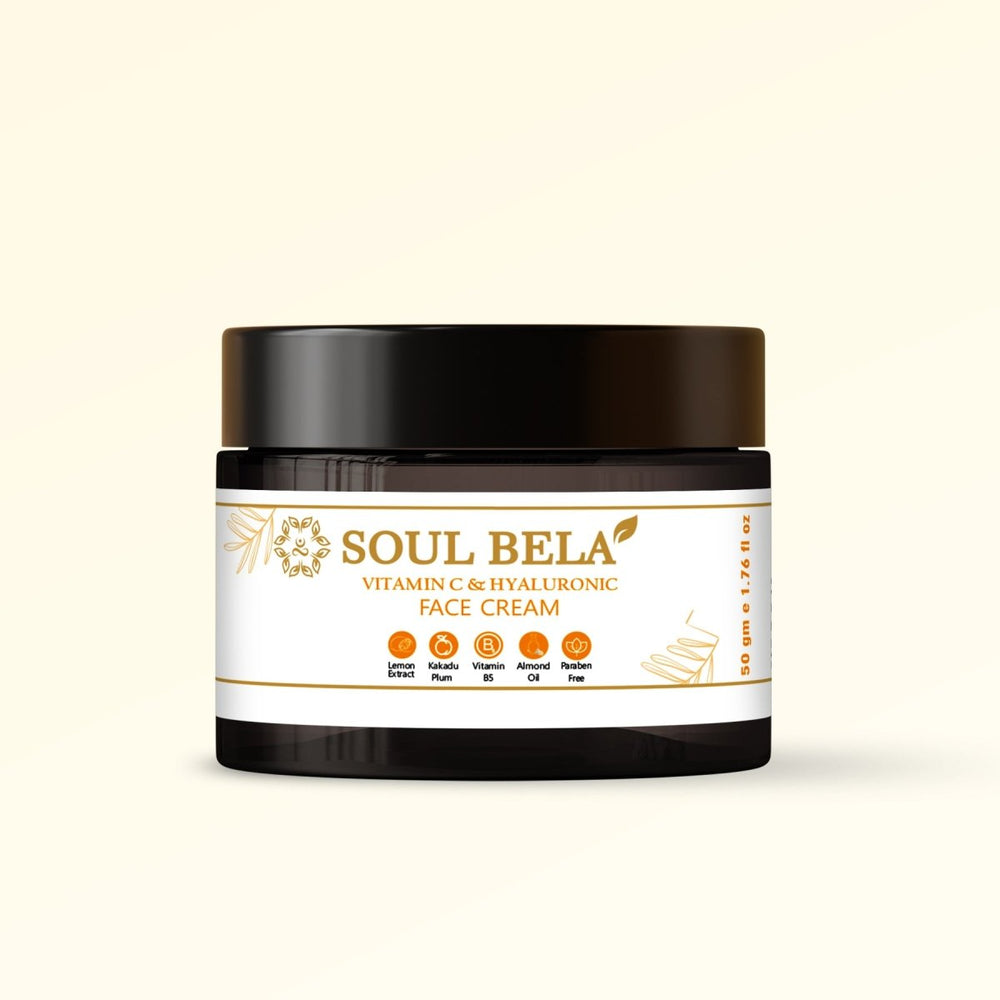 Soul Bela Vitamin C & Hyaluronic Acid Face Cream (50g) - Kreate- Moisturizers & Lotions
