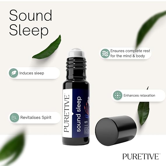 
                  
                    PURETIVE | Sound Sleep Plant Therapy Roll On | Sleep Inducing Roll on | 100% Therapeutic Essential Oil Roll On (10ML) | Reduce Insomnia, Snoring & Restless Sleep | Promotes Relaxation
                  
                