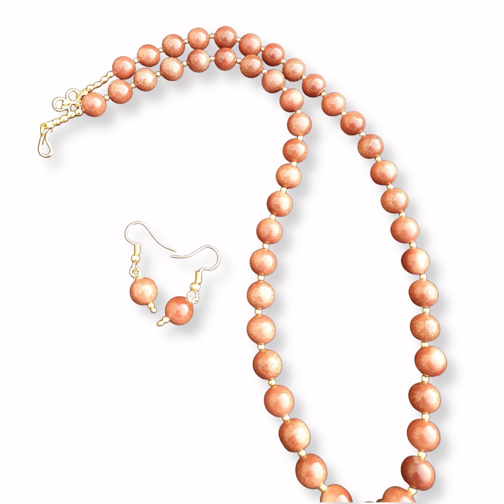 
                  
                    Sparkling Sunstone Beads Necklace Set - Kreate- Jewellery Sets
                  
                