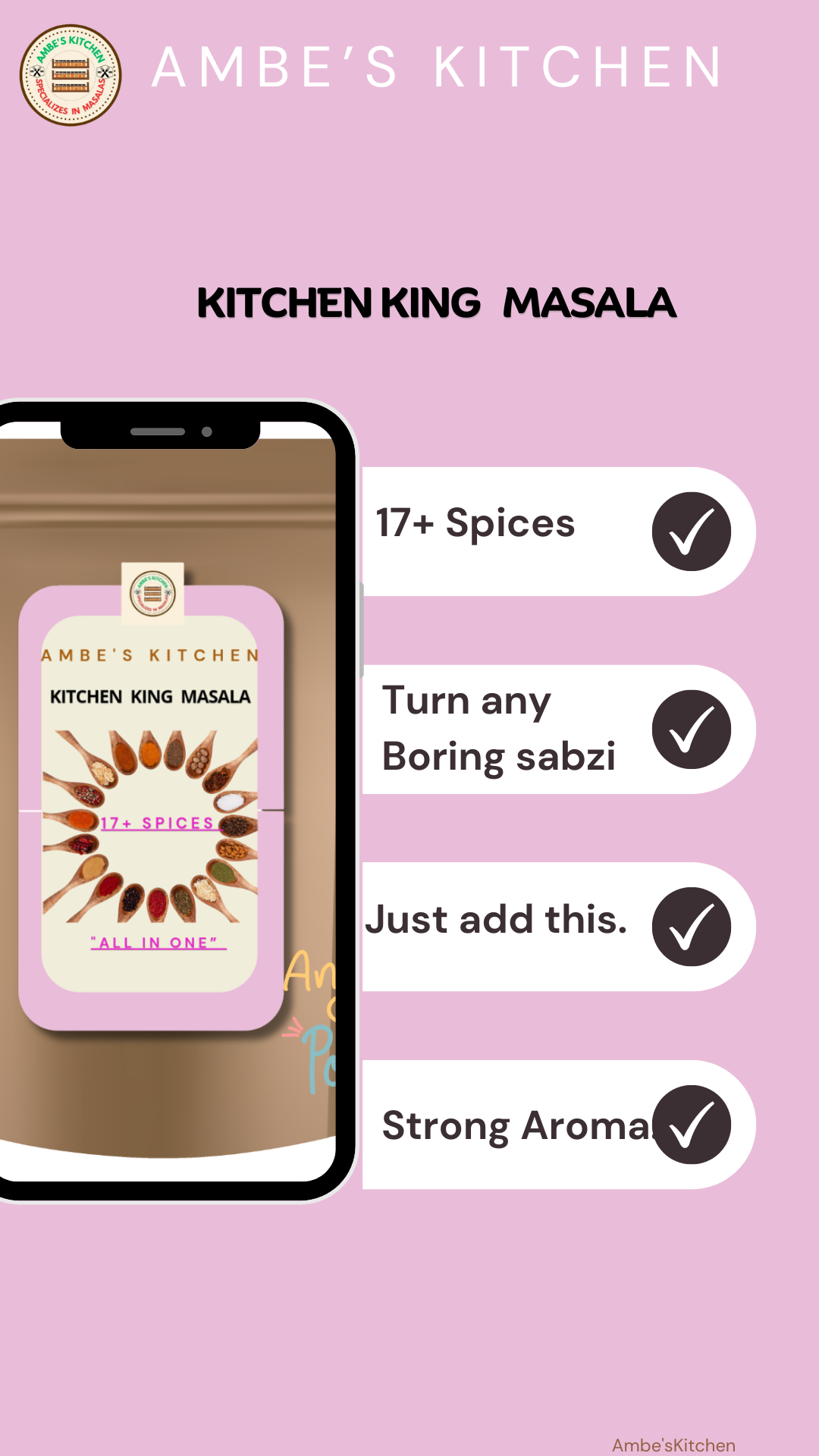 
                  
                    Kitchen King Masala-17+ Spices Chemical Free, Freshly Grounded
                  
                