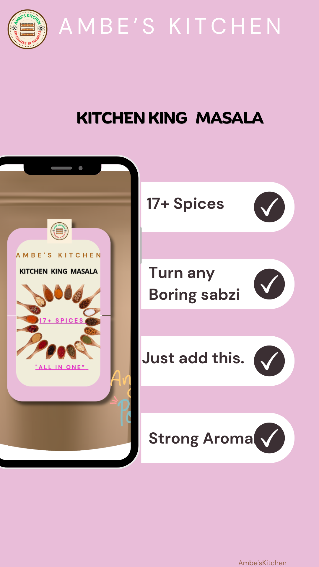 Kitchen King Masala-17+ Spices Chemical Free, Freshly Grounded