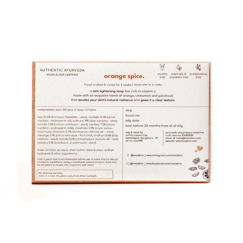 Spicy Citrus Glow Orange Spice Handmade Artisanal Soap (100g) - Kreate- Soaps