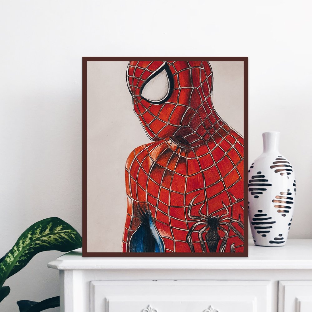 Spiderman Colour Pencil Sketch - Kreate- Painting