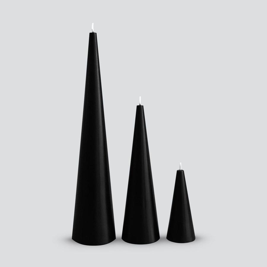 Spire Black Candle (Set of 3) - Kreate- Candles & Holders