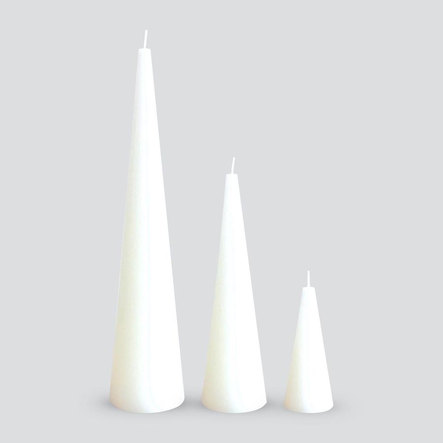 Spire White Candle (Set of 3) - Kreate- Candles & Holders