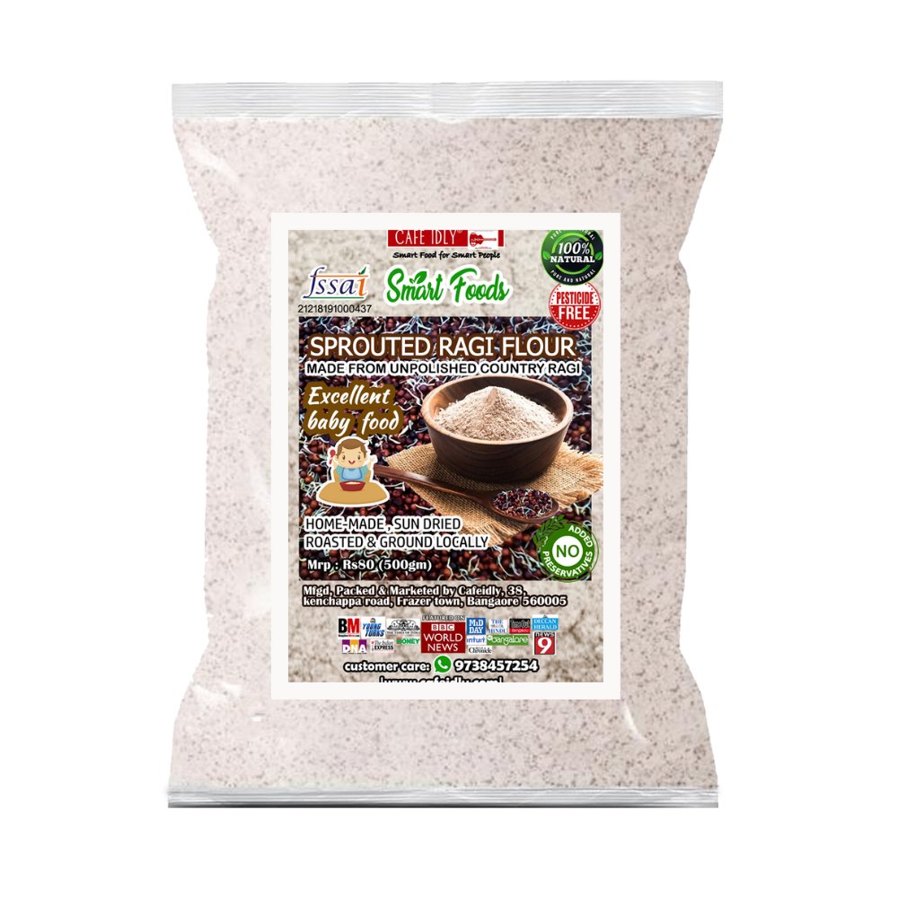 Sprouted Ragi Flour (500g) - Kreate- Rice & Flours