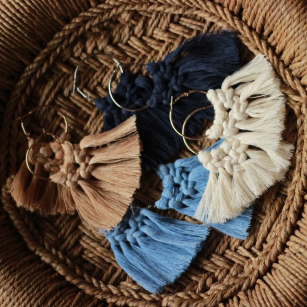 Square Knot Danglers - Kreate- Earrings