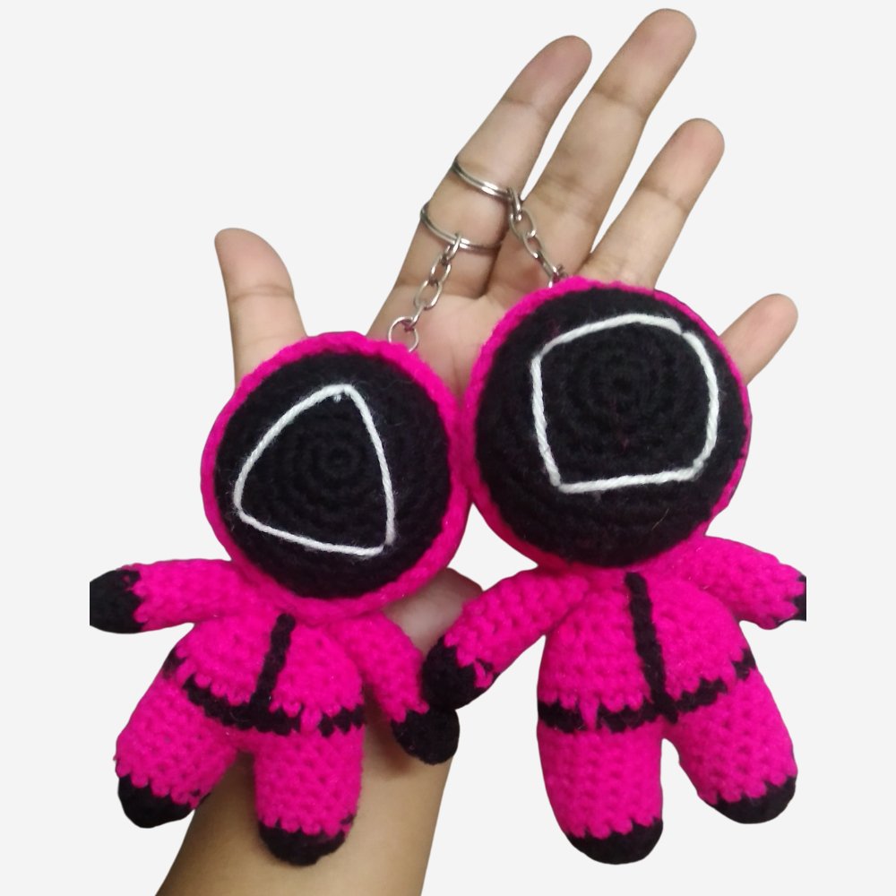 Squid Game Crochet Toy Keychain (Set of 2) - Kreate- Key Chains