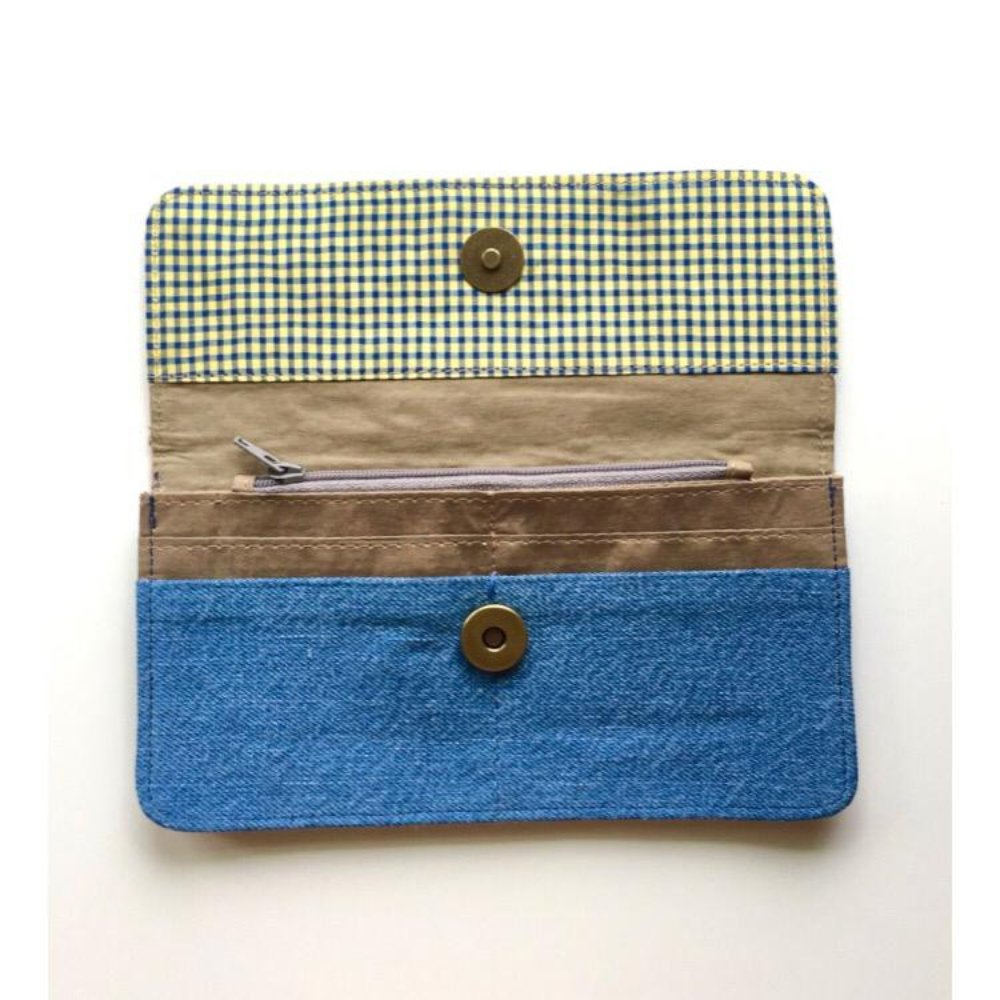 Starry Night Sashiko Wallet - Kreate- Clutches & Wallets