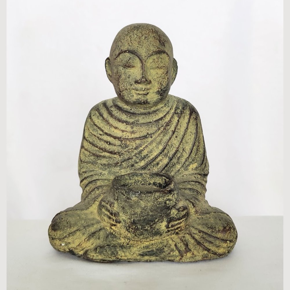 Stone Praying Monk Sculpture - Kreate- Showpieces