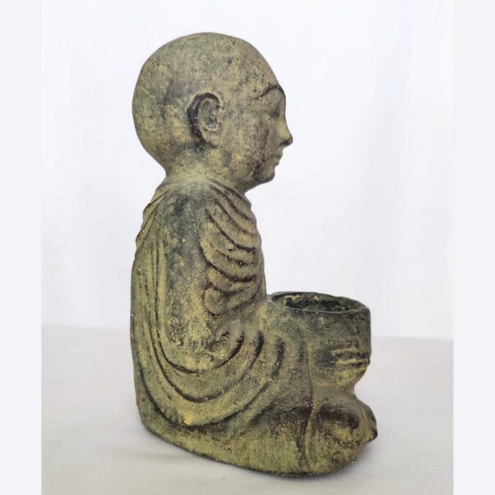 Stone Praying Monk Sculpture - Kreate- Showpieces