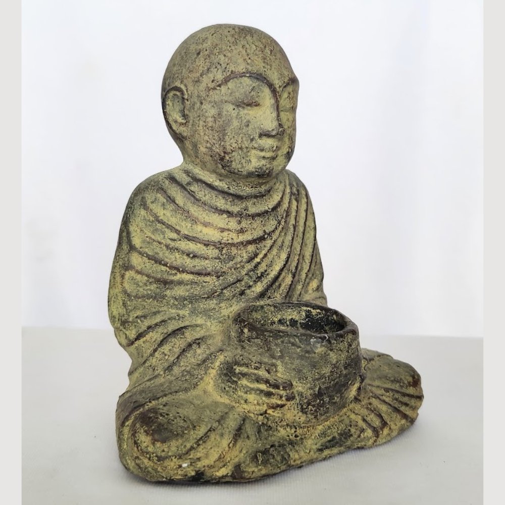 Stone Praying Monk Sculpture - Kreate- Showpieces