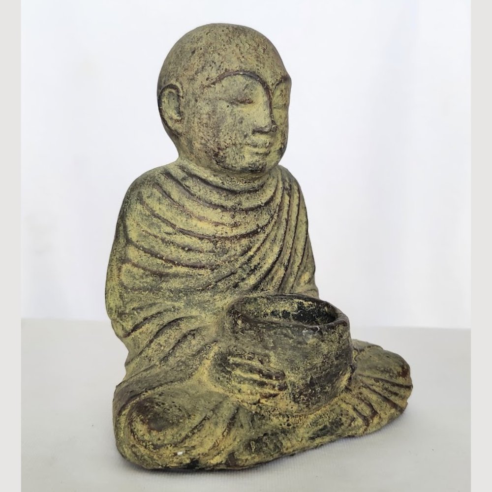 
                  
                    Stone Praying Monk Sculpture in Antique Finish - Kreate- Table Décor
                  
                