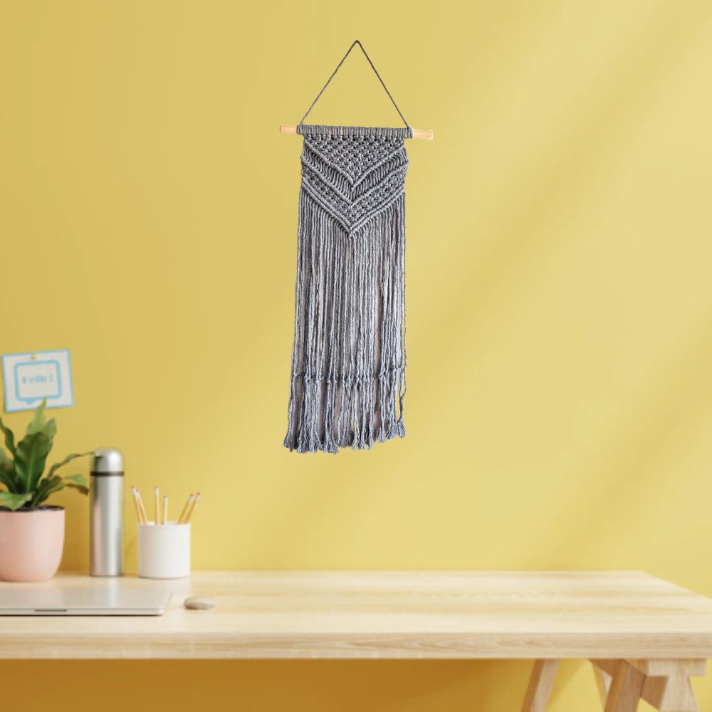 Story of Knots Grey Macrame Wall Hanging - Kreate- Wall Decor