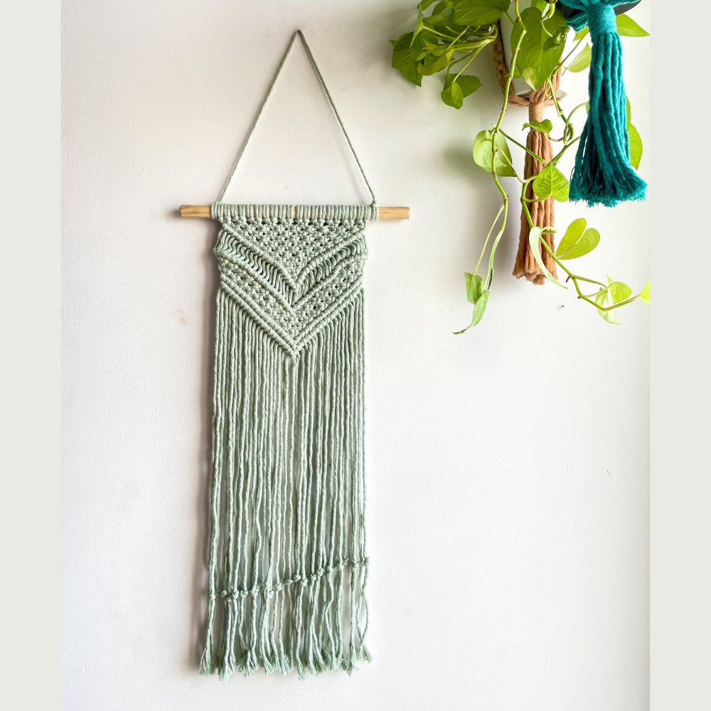 Story of Knots Water Blue Macrame Wall Hanging - Kreate- Wall Decor