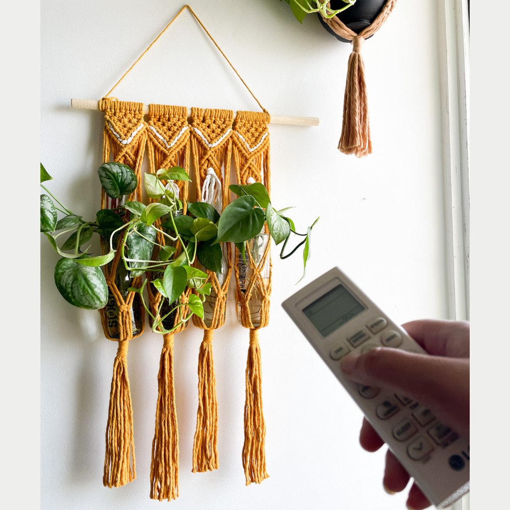 Story of Knots Yellow Macrame Wall Hanging Planter - Kreate- Wall Decor