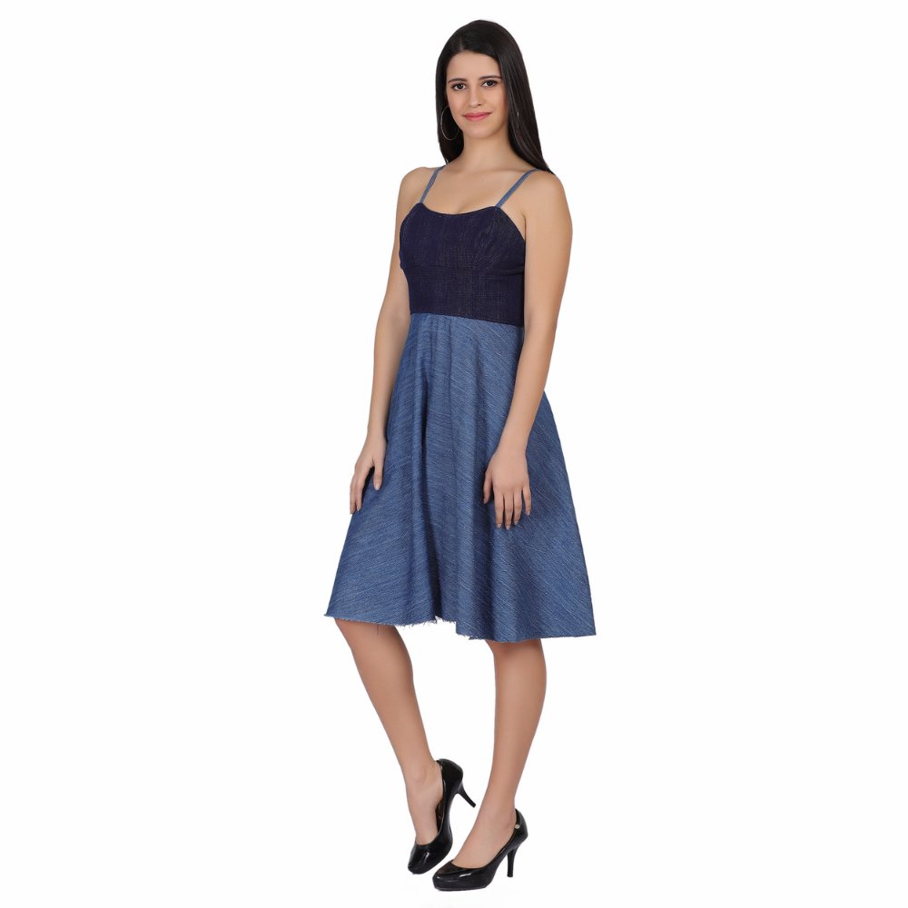
                  
                    Strappy Dress in Handloom Denim - Kreate- Dresses & jumpsuits
                  
                