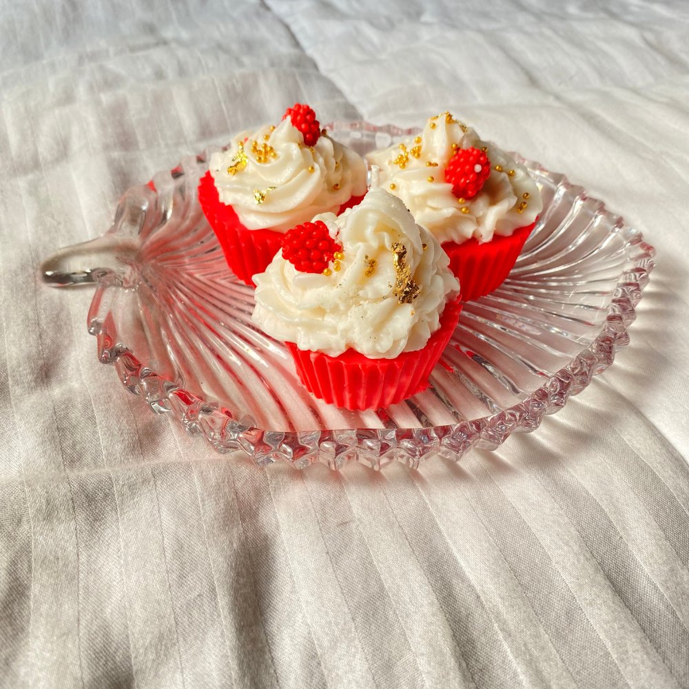 Strawberry Cupcake Candle (Set of 3) - Kreate- Candles & Holders