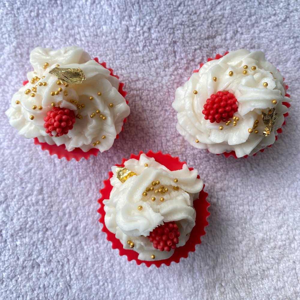 Strawberry Cupcake Candle (Set of 3) - Kreate- Candles & Holders