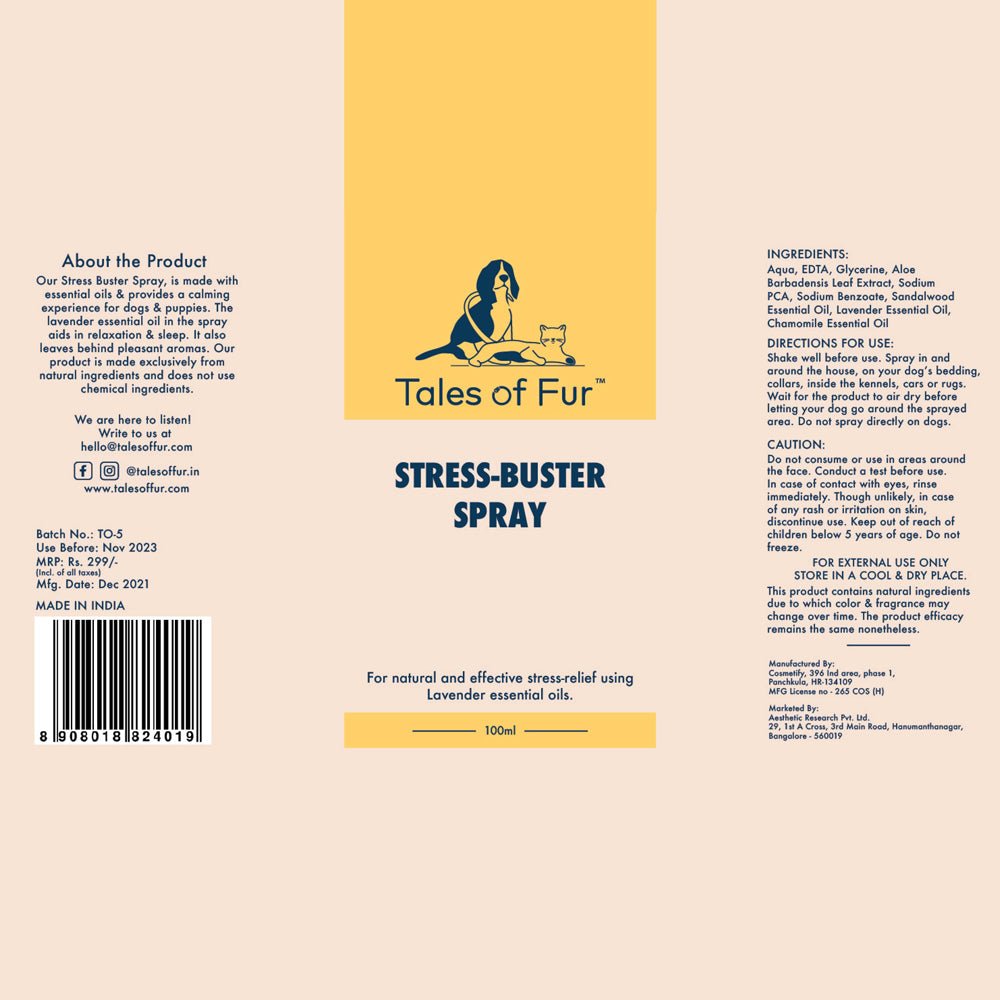 Stress Buster Spray for Dogs (100ml) - Kreate- Pet Grooming