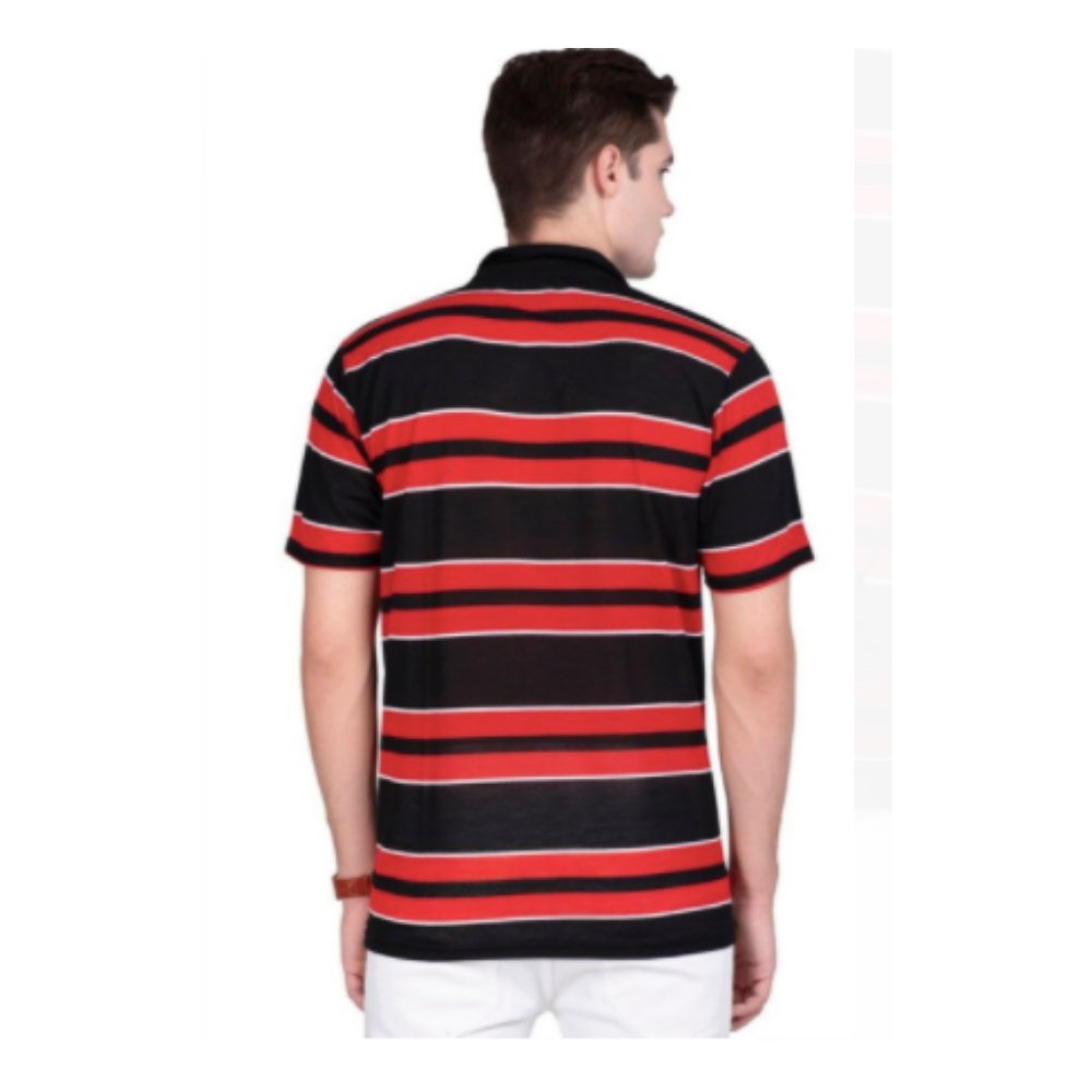 Striped and Collared T-shirt - Kreate- Shirts & T-Shirts