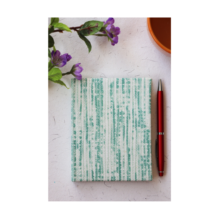 Teal Blue Stripes Mini Notebook