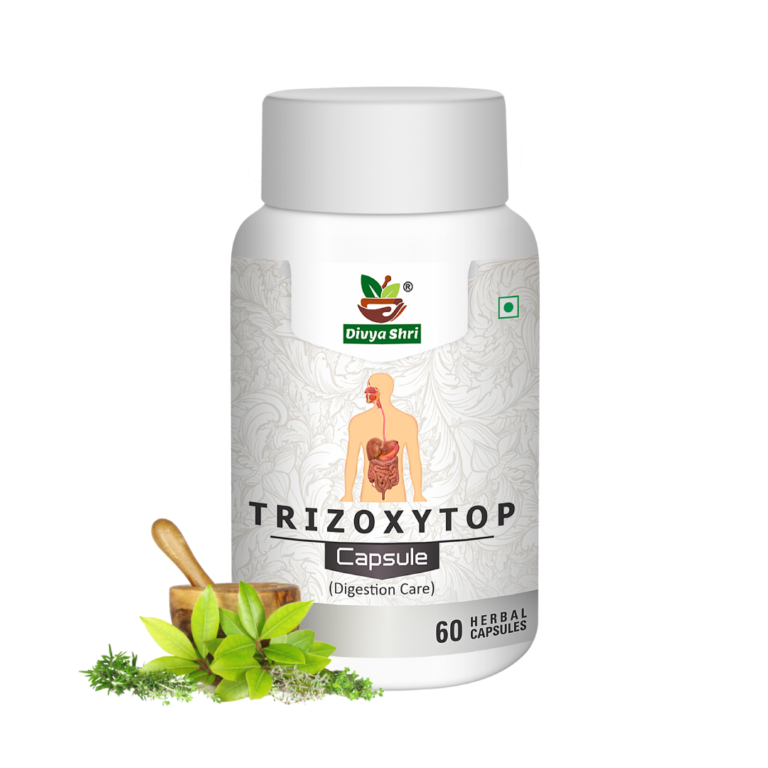 Divya Shri Trizoxytop Ayurvedic Capsules For Digestive Care | Digestive Enzymes Supplements | Digestive Capsules Ayurvedic | Digestive Care Capsule Pack Of 1 (60 Capsules)