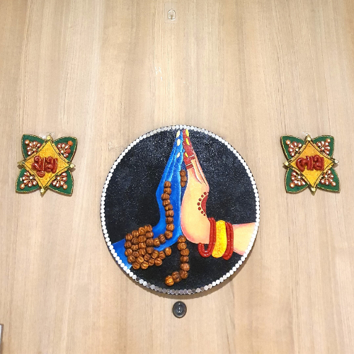 Namskaram Mudra of Lord Shiva and Parvati Painting