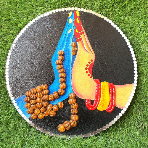 Namskaram Mudra of Lord Shiva and Parvati Painting