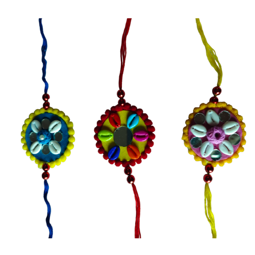 Handmade Fabric Combo Rakhi Set For Brother (Set of 3)