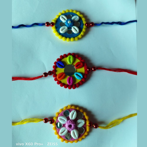 Handmade Fabric Combo Rakhi Set For Brother (Set of 3)